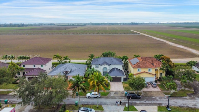 aerial view with a rural view