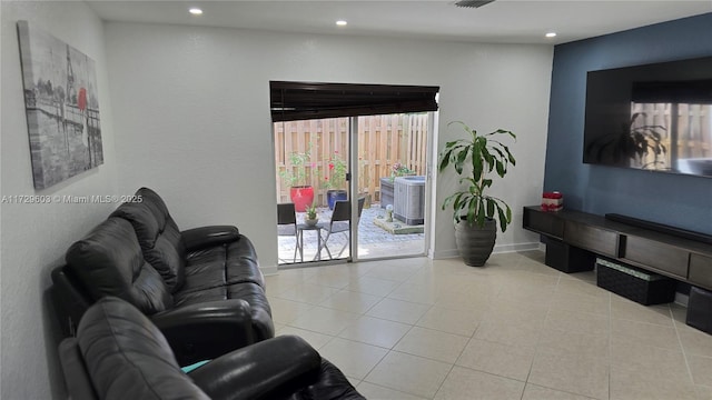 view of tiled living room