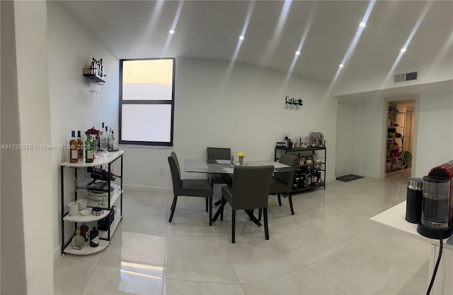 view of tiled dining room