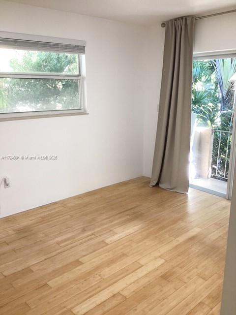 spare room featuring light hardwood / wood-style floors and a healthy amount of sunlight