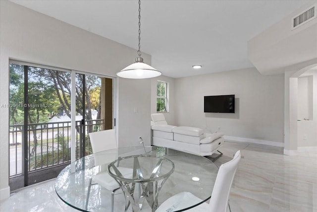 view of dining area