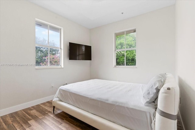 bedroom featuring wood-type flooring