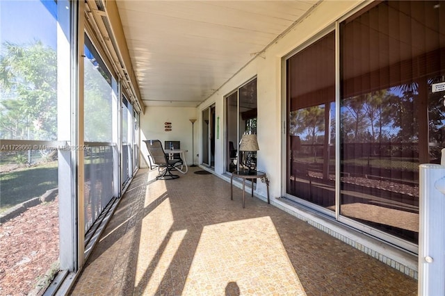 view of unfurnished sunroom