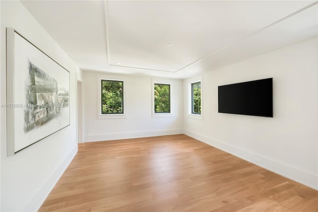 empty room with light wood-type flooring