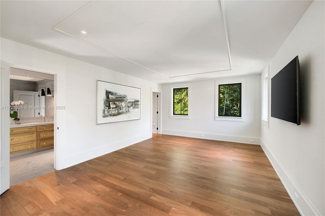 spare room with wood-type flooring