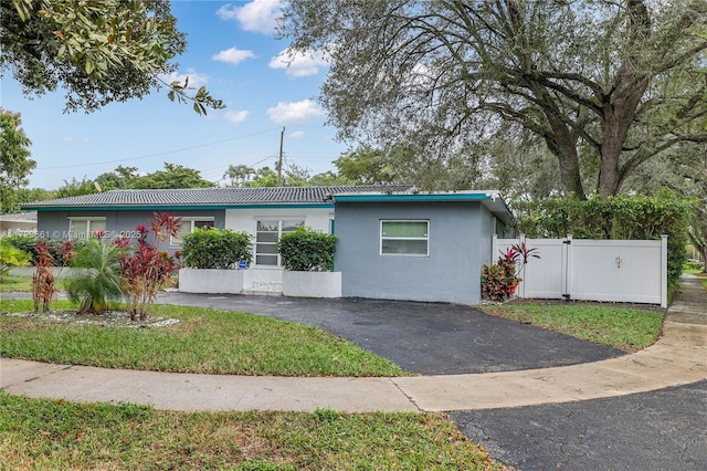 view of single story home