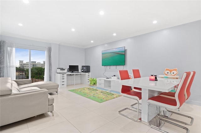 view of tiled living room