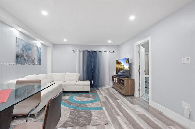 living room featuring light hardwood / wood-style flooring