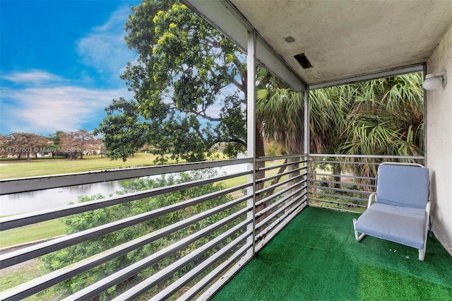 balcony with a water view