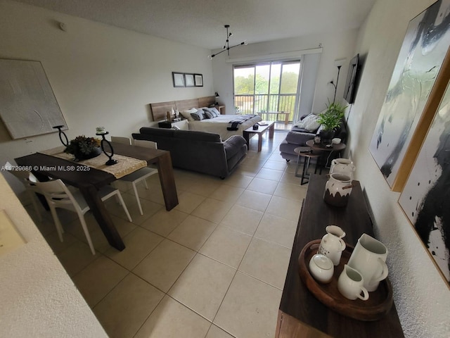 view of tiled living room