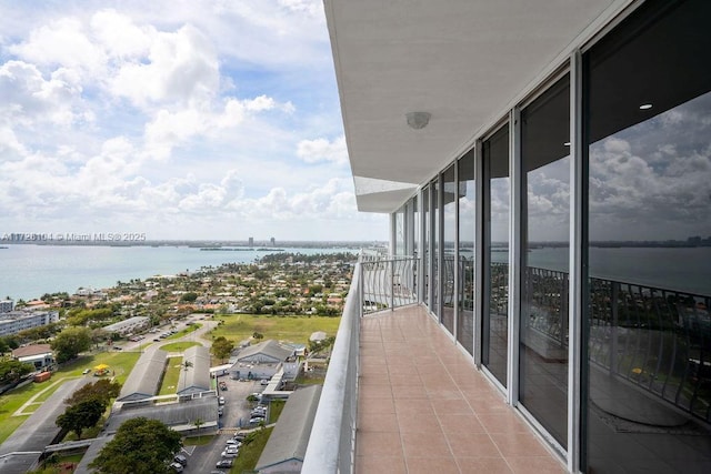 balcony with a water view