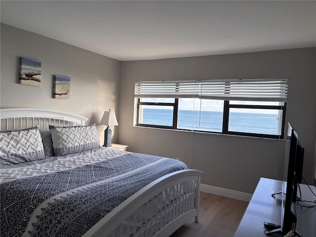 bedroom with hardwood / wood-style floors