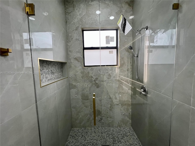 bathroom with walk in shower