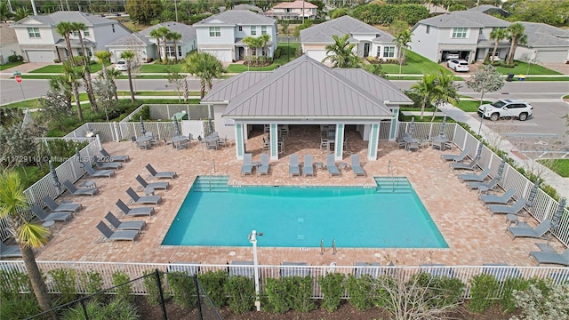 view of pool featuring a patio