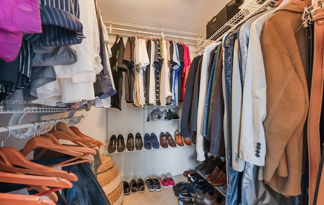 view of walk in closet