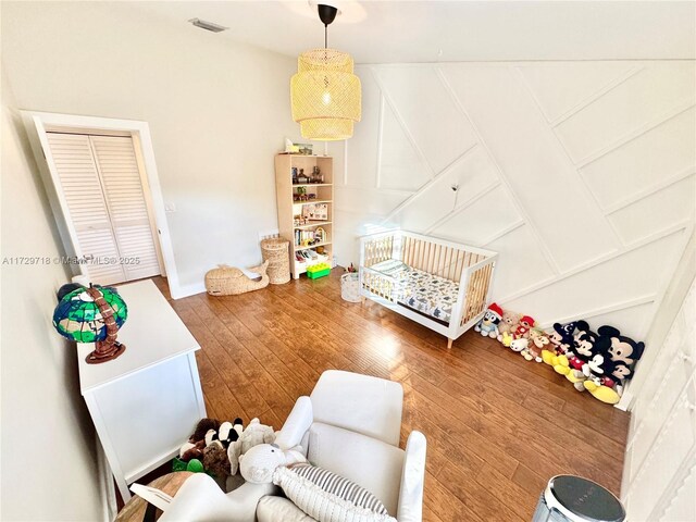 living room with hardwood / wood-style flooring