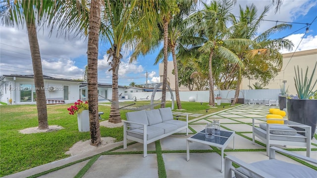 view of patio / terrace featuring an outdoor living space