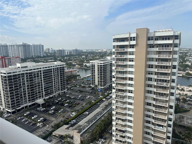 property's view of city with a water view