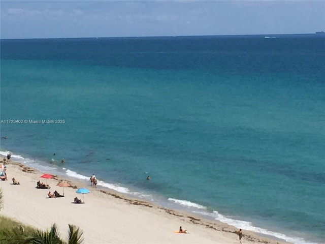 view of water feature featuring a view of the beach