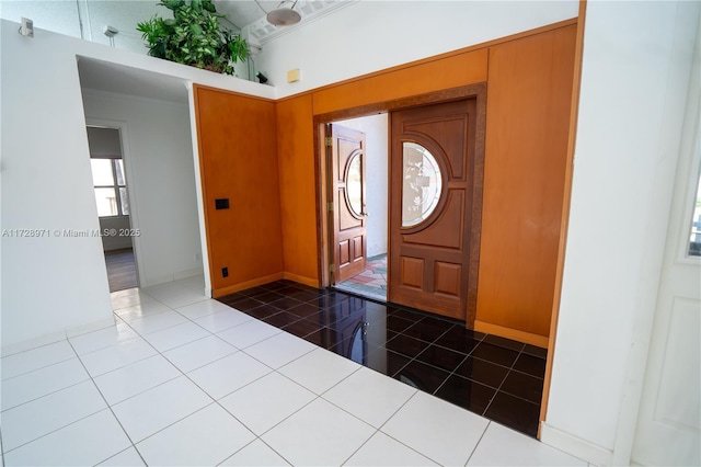 view of tiled foyer entrance