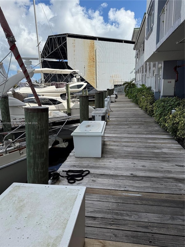 view of dock area