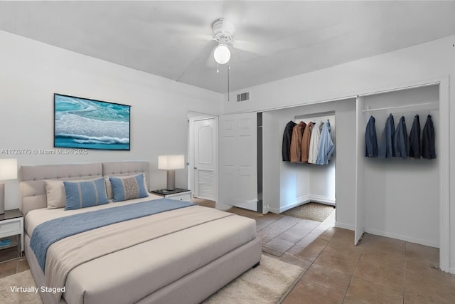 bedroom with ceiling fan