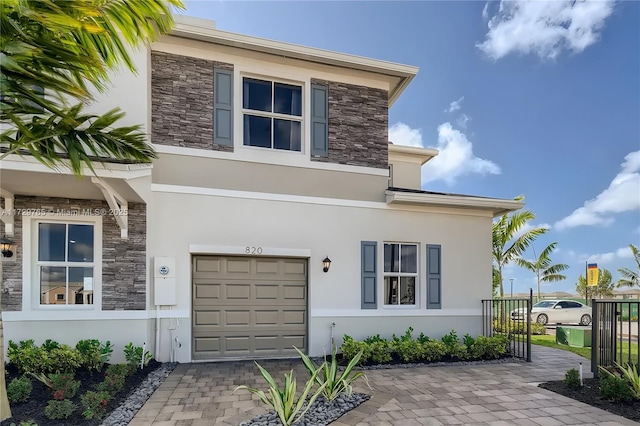 view of front facade with a garage