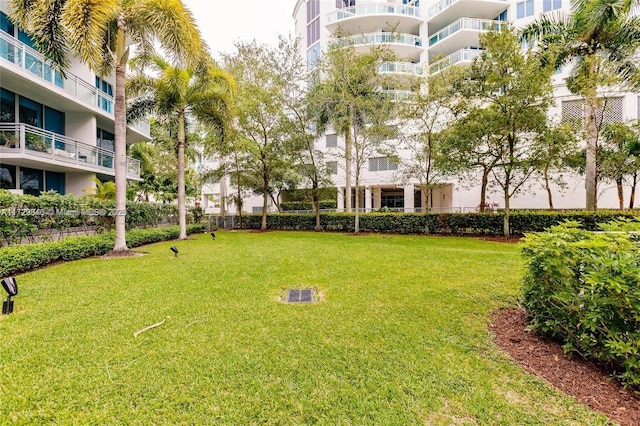 view of community featuring a lawn