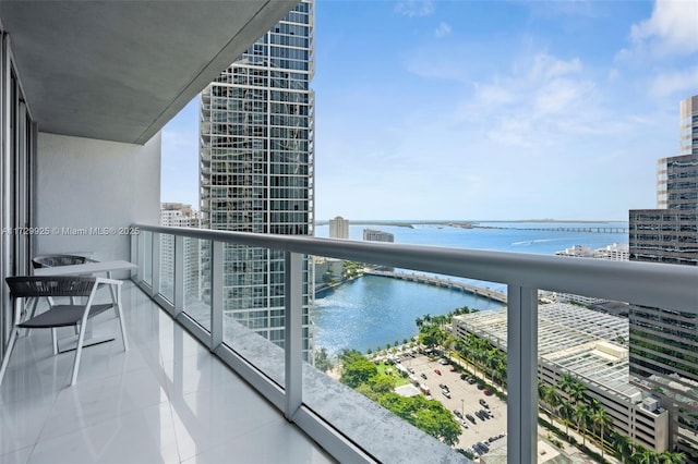 balcony with a water view