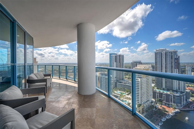 balcony with a water view