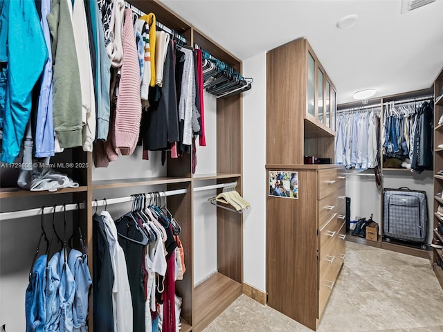 view of walk in closet