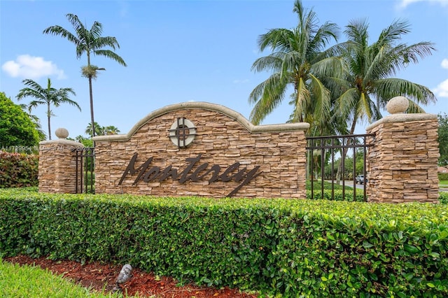 view of community sign