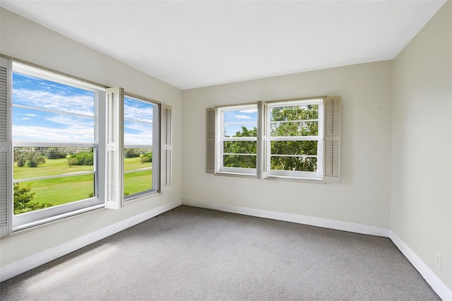 unfurnished room with carpet flooring and a healthy amount of sunlight