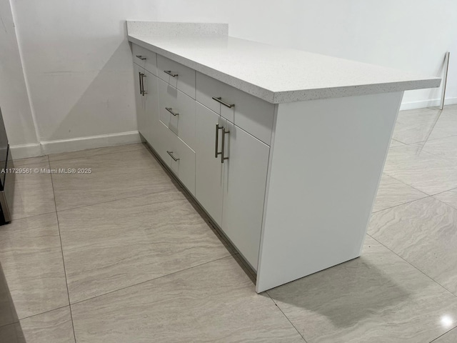 kitchen featuring white cabinetry and kitchen peninsula