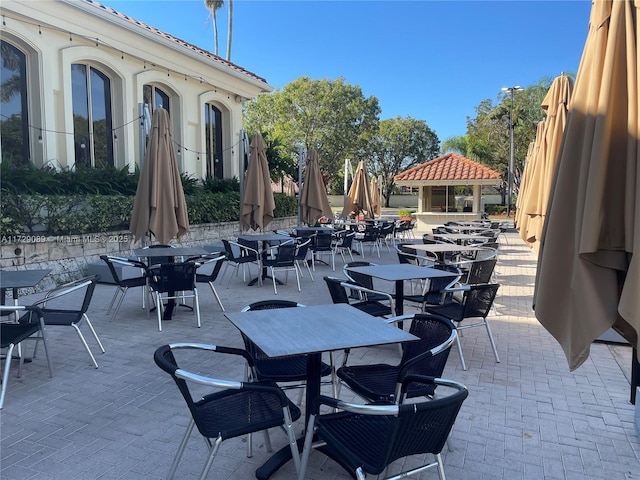 view of patio / terrace featuring a gazebo