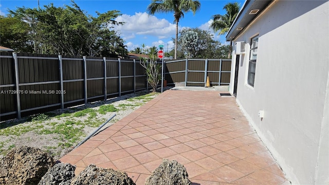 view of patio with a fenced backyard