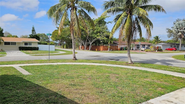 view of yard featuring fence