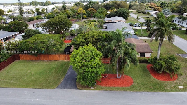 bird's eye view with a residential view