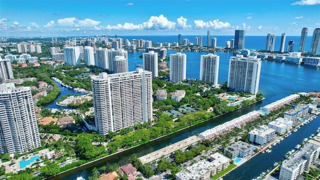 2000 Island Blvd Unit 203, Aventura, FL 33160 - drone / aerial view with a water view and a view of city