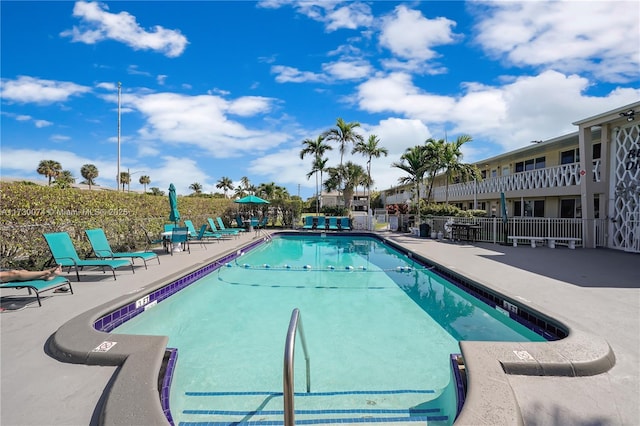 view of pool with a patio