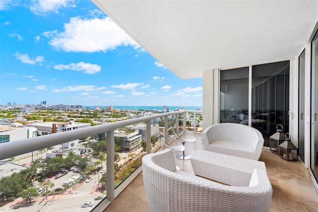 balcony with a water view