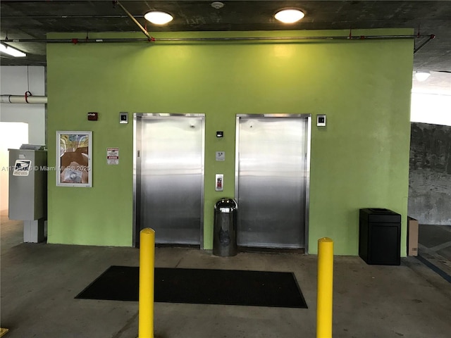 garage featuring elevator