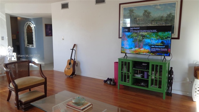 living room featuring hardwood / wood-style floors