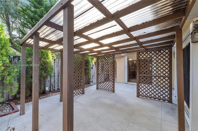 view of patio / terrace featuring a pergola