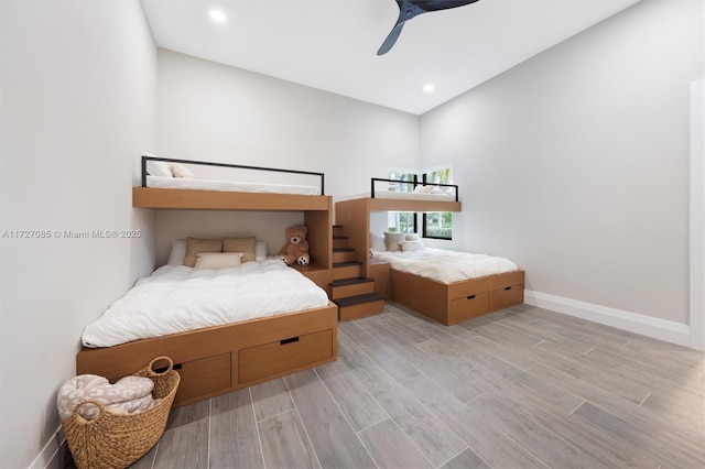 bedroom featuring ceiling fan