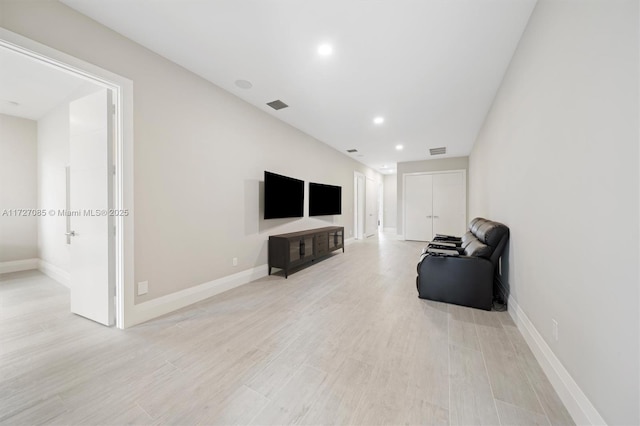 interior space with light hardwood / wood-style flooring