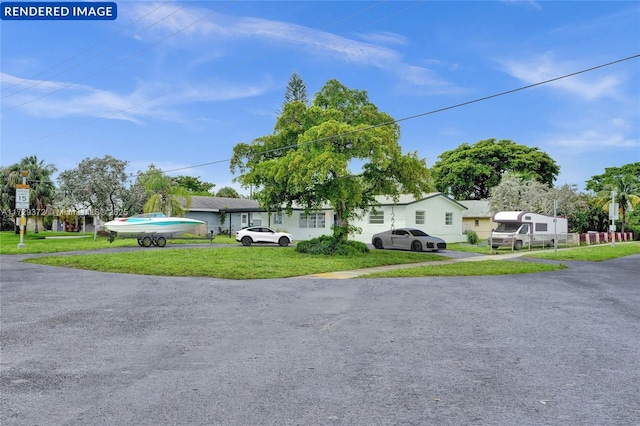 view of front of property with a front yard