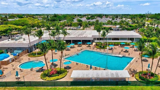 community pool with fence