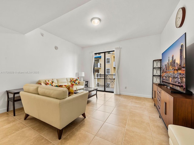 view of tiled living room