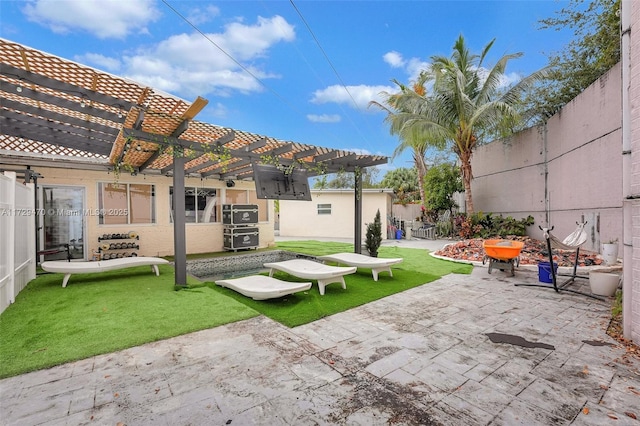 view of patio with a pergola